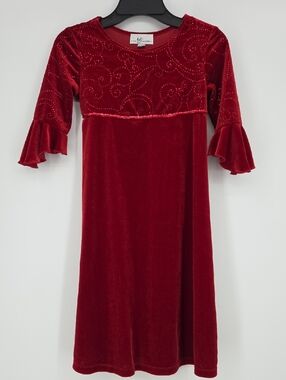 Vtg Girls Holiday Dress